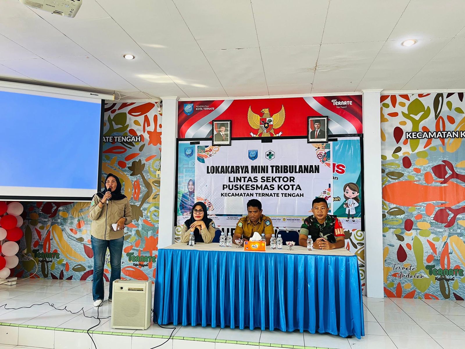 Kegiatan Lokakarya Mini Puskesmas Kota Tribulanan Lintas Sektor yang bertempat di Kantor Kecamatan Ternate Tengah